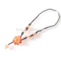 Cold Vintage Zirconia Flowr Pendant Gemstone Beaded Necklace